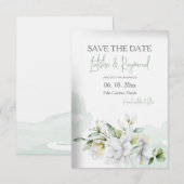 Save the Date Ankündigung von Floral (Vorne/Hinten)