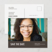 Save The Date | Ankündigung von Foto Abschluss Postkarte (Vorne/Hinten)