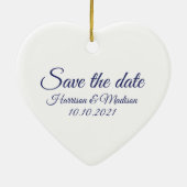 Save the Date Ankündigung von Hochzeitsschreiben Keramik Ornament (Hinten)