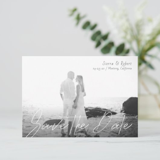 Save the Date Ankündigung von kleinen Glätten Schl (Stehend Vorderseite)