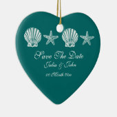 Save the Date Ankündigung zum Thema Hochzeitsstran Keramik Ornament (Rechts)