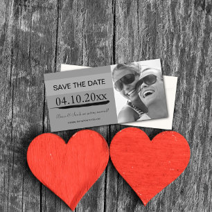 Save the Date Ankündigungen der Fotokarte {Grau}