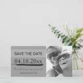 Save the Date Ankündigungen der Fotokarte {Grau} (Stehend Vorderseite)