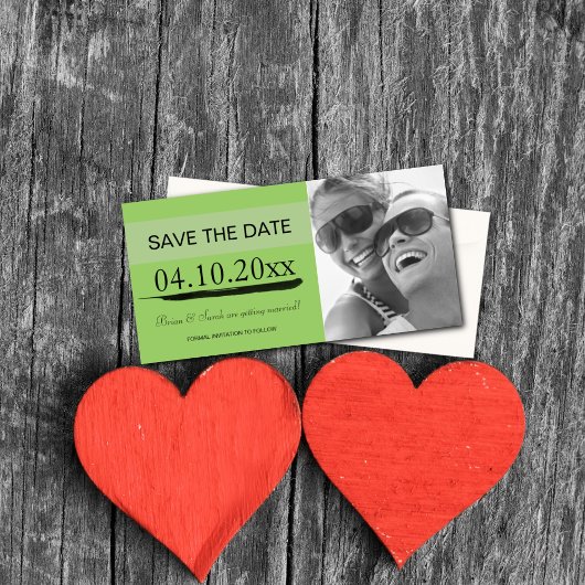 Save the Date Ankündigungen der Fotokarte {Grün}