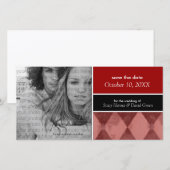 Save the Date Ankündigungen der Fotokarte {Rot} (Vorne/Hinten)