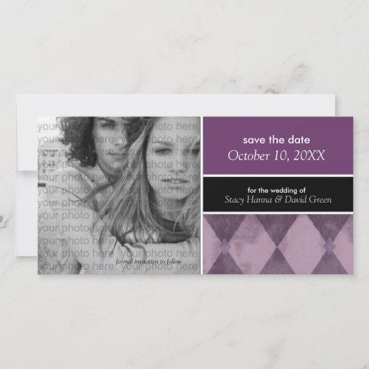 Save the Date Ankündigungen von Fotokarten {Lila} (Vorderseite)