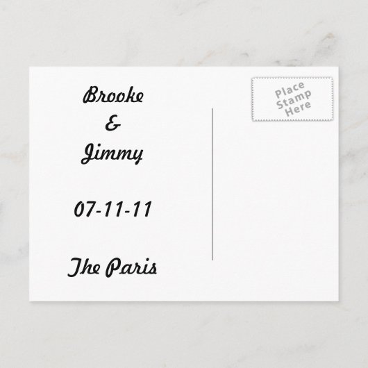 Save the Date Ankündigungspostkarte (Rückseite)