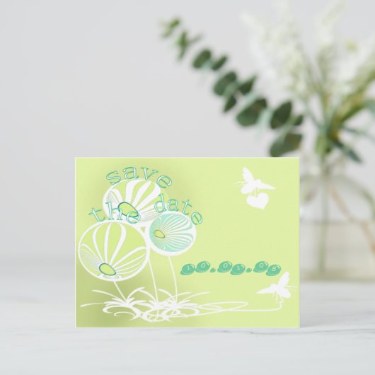SAVE THE DATE - - - - ANKÜNDIGUNGSPOSTKARTE (Stehend Vorderseite)