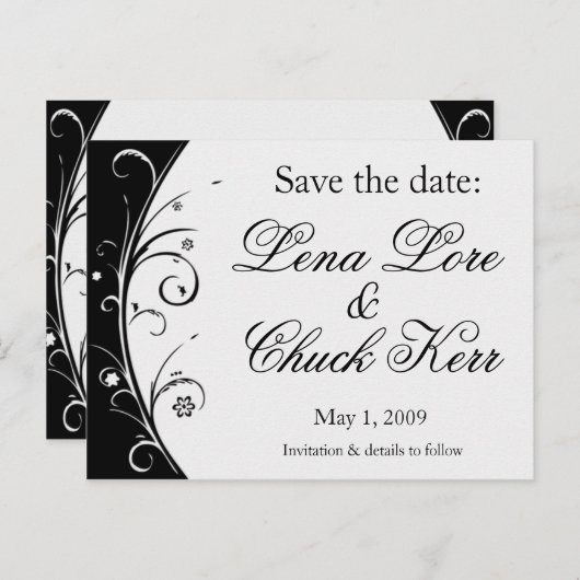 Save the Date Ankündigungspostkarte (Vorne/Hinten)