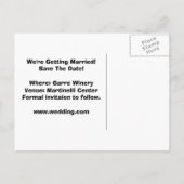 Save The Date Ankündigungspostkarte (Rückseite)