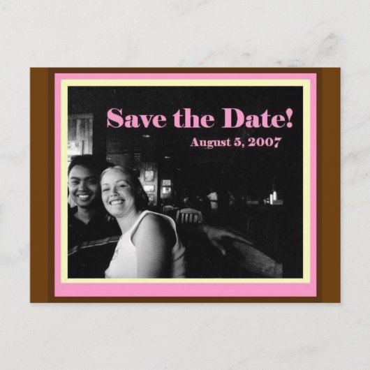 Save The Date Ankündigungspostkarte (Vorderseite)