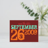 Save the Date Ankündigungspostkarte (Stehend Vorderseite)