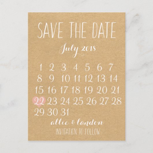 Save the Date Ankündigungspostkarte (Vorderseite)