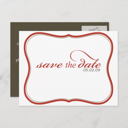 Save the Date Ankündigungspostkarte (Vorne/Hinten)