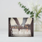 Save the Date Ankündigungspostkarte (Stehend Vorderseite)