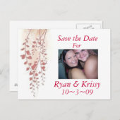 Save the Date Ankündigungspostkarte (Vorne/Hinten)