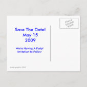 Save the Date Ankündigungspostkarte (Rückseite)