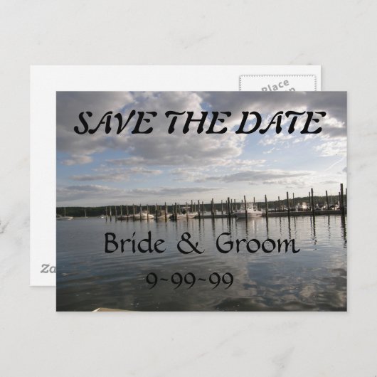 Save the Date Ankündigungspostkarte (Vorne/Hinten)