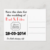 Save the date ankündigungspostkarte (Rückseite)