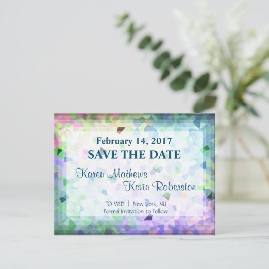 Save the Date Ankündigungspostkarte (Stehend Vorderseite)