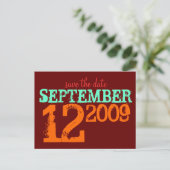 Save the Date Ankündigungspostkarte (Stehend Vorderseite)