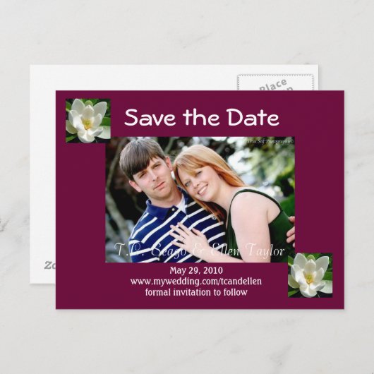 Save the Date Ankündigungspostkarte (Vorne/Hinten)