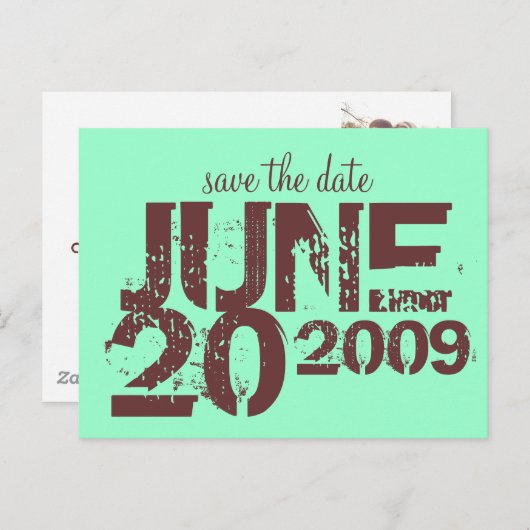 Save the Date Ankündigungspostkarte (Vorne/Hinten)