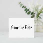 Save the Date Ankündigungspostkarte (Stehend Vorderseite)