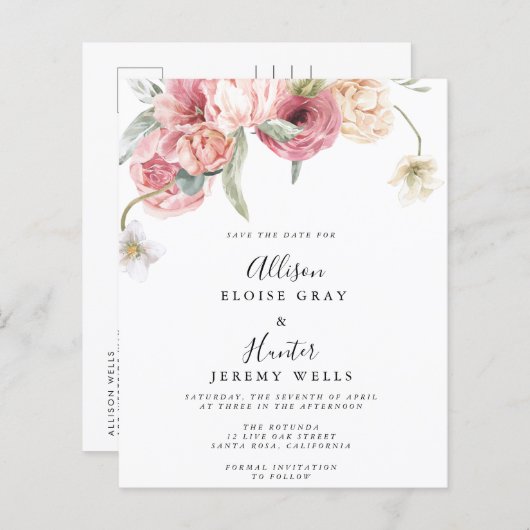 Save the Date | Annabeth | Postkarte (Vorne/Hinten)