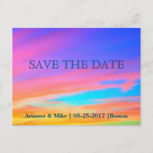 Save The Date   Announccard Sunset Postcard Ankündigungspostkarte