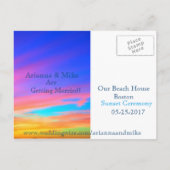 Save The Date | Announccard Sunset Postcard Ankündigungspostkarte (Rückseite)