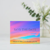 Save The Date | Announccard Sunset Postcard Ankündigungspostkarte (Stehend Vorderseite)