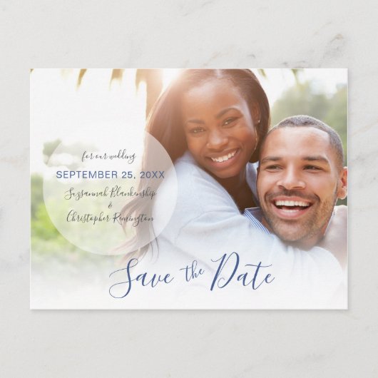 Save The Date Announcement Custom Photo QR Code Postkarte (Vorderseite)