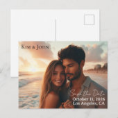 Save the Date Announcement Postcard Ankündigungspostkarte (Vorne/Hinten)