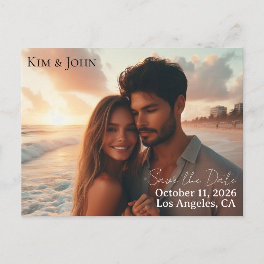 Save the Date Announcement Postcard Ankündigungspostkarte (Vorderseite)