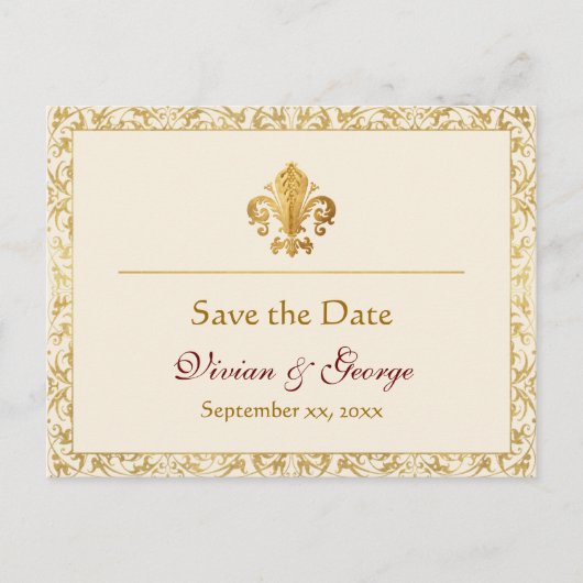 Save the Date anpassbar Ankündigungspostkarte (Vorderseite)