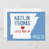 Save the Date - Anpassbar - Arkansas Ankündigungspostkarte (Vorne/Hinten)