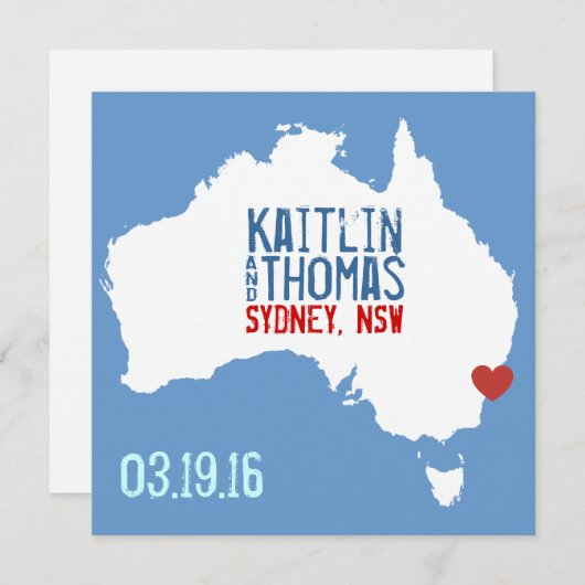Save the Date - Anpassbar - Australien (Vorne/Hinten)