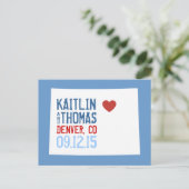 Save the Date - Anpassbar - Colorado Ankündigungspostkarte (Stehend Vorderseite)