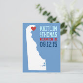 Save the Date - Anpassbar - Delaware Ankündigungspostkarte (Stehend Vorderseite)