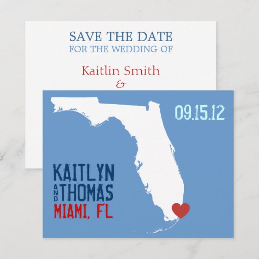 Save the Date - Anpassbar - Florida (Vorne/Hinten)