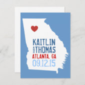 Save the Date - Anpassbar - Georgien Ankündigungspostkarte (Vorne/Hinten)