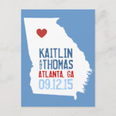 Save the Date - Anpassbar - Georgien Ankündigungspostkarte (Vorderseite)