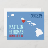 Save the Date - Anpassbar - Hawaii Ankündigungspostkarte (Vorne/Hinten)