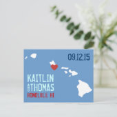 Save the Date - Anpassbar - Hawaii Ankündigungspostkarte (Stehend Vorderseite)