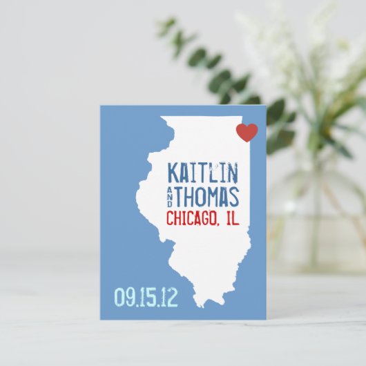 Save the Date - Anpassbar - Illinois (Stehend Vorderseite)