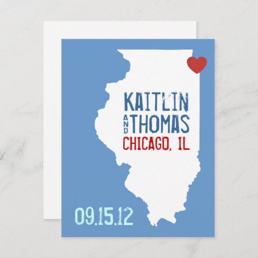 Save the Date - Anpassbar - Illinois (Vorne/Hinten)