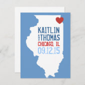 Save the Date - Anpassbar - Illinois Ankündigungspostkarte (Vorne/Hinten)