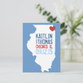 Save the Date - Anpassbar - Illinois Ankündigungspostkarte (Stehend Vorderseite)