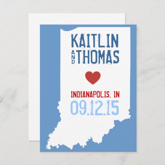 Save the Date - Anpassbar - Indiana Ankündigungspostkarte (Vorne/Hinten)